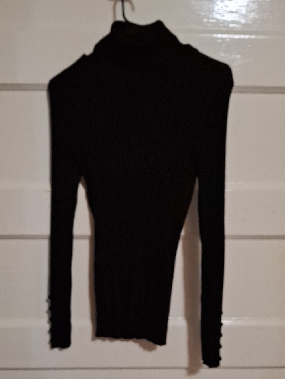 united states sweaters Black Ribbed Turtleneck Sweater (Mis124)